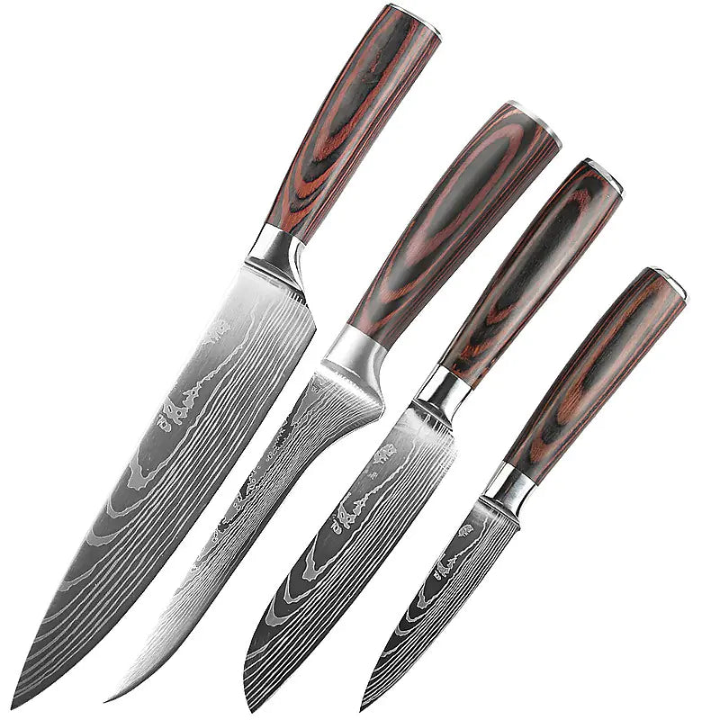 8-Piece Kitchen Knife Set with Colorful Handles