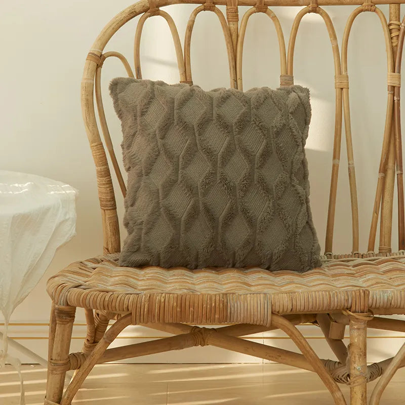 Fur Pillow Cover for Sofa Decoration