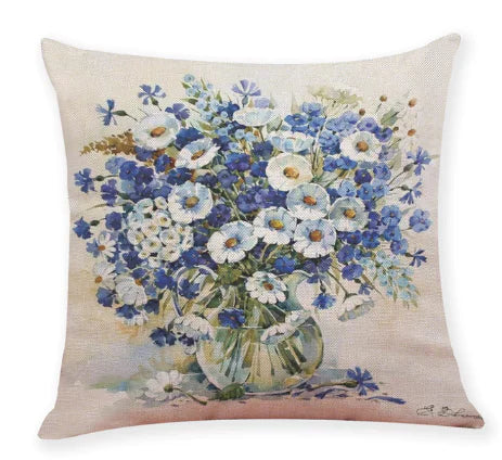 Floral Print Cushion Covers for Home Decoration