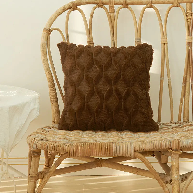 Fur Pillow Cover for Sofa Decoration