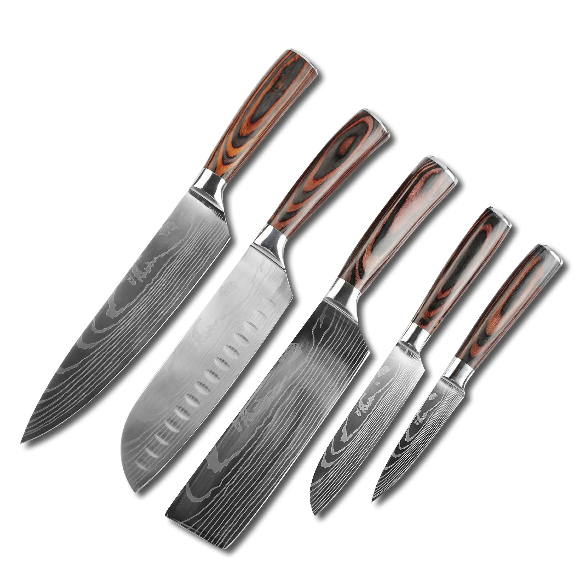 8-Piece Kitchen Knife Set with Colorful Handles