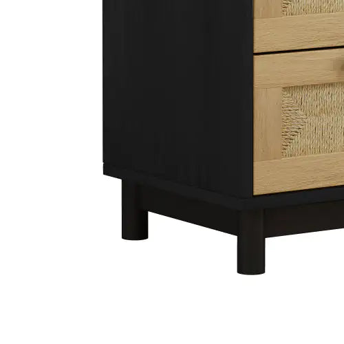 3 Drawer Storage Cabinet Rope Woven Drawer, Suitable For Bedroom, Living Room, Dining Room, Hallway