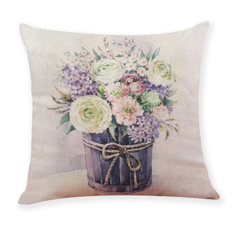 Floral Print Cushion Covers for Home Decoration