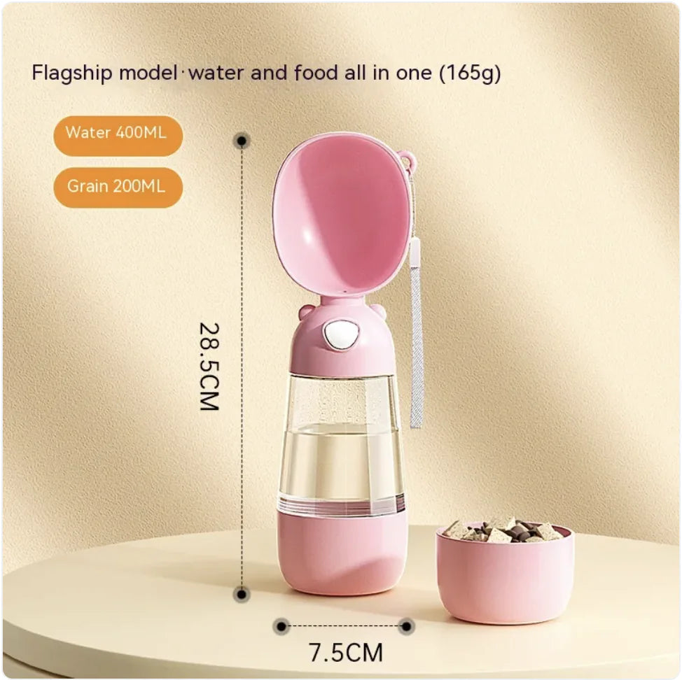 Portable Dog Water Bottle &amp; Feeder for Pets, Travel Water Dispenser and Bowl