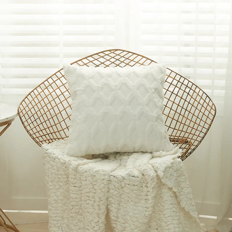 Fur Pillow Cover for Sofa Decoration