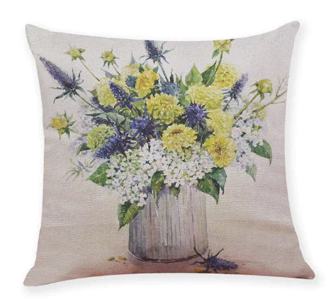 Floral Print Cushion Covers for Home Decoration