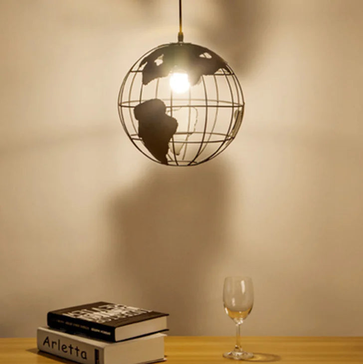 Industrial Vintage Globe Pendant Light for Dining Room