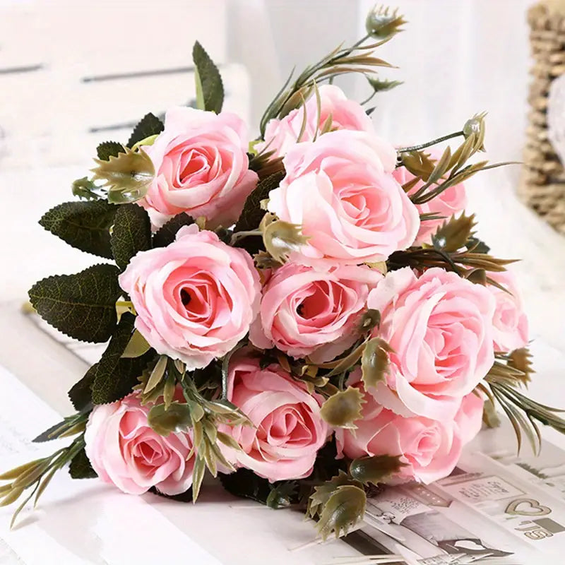 Artificial Rose Wedding Bouquet for Home Decoration