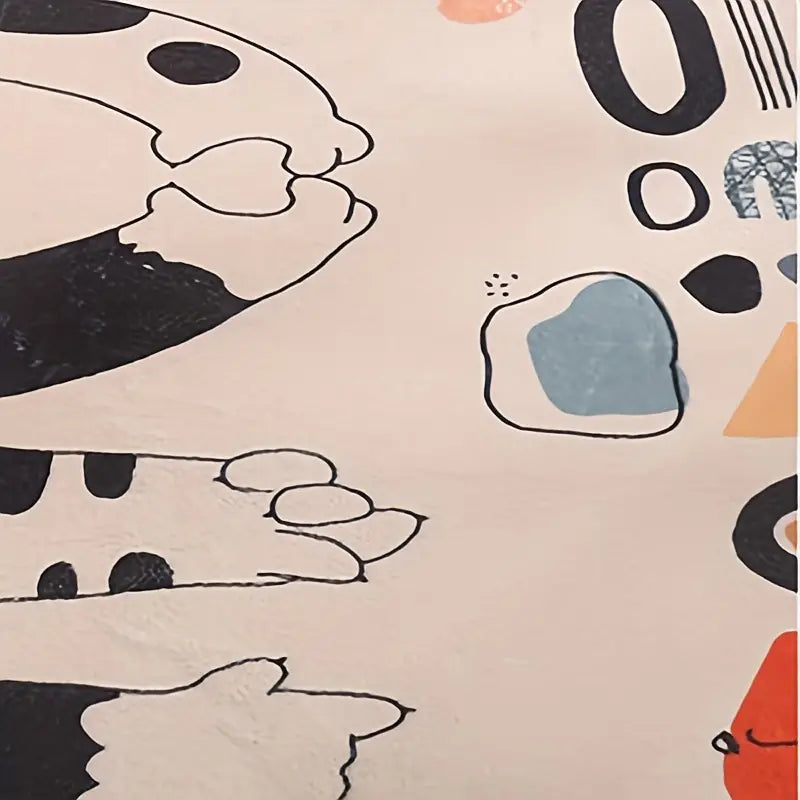 Modern Minimalist Faux Cashmere Bedroom Rug