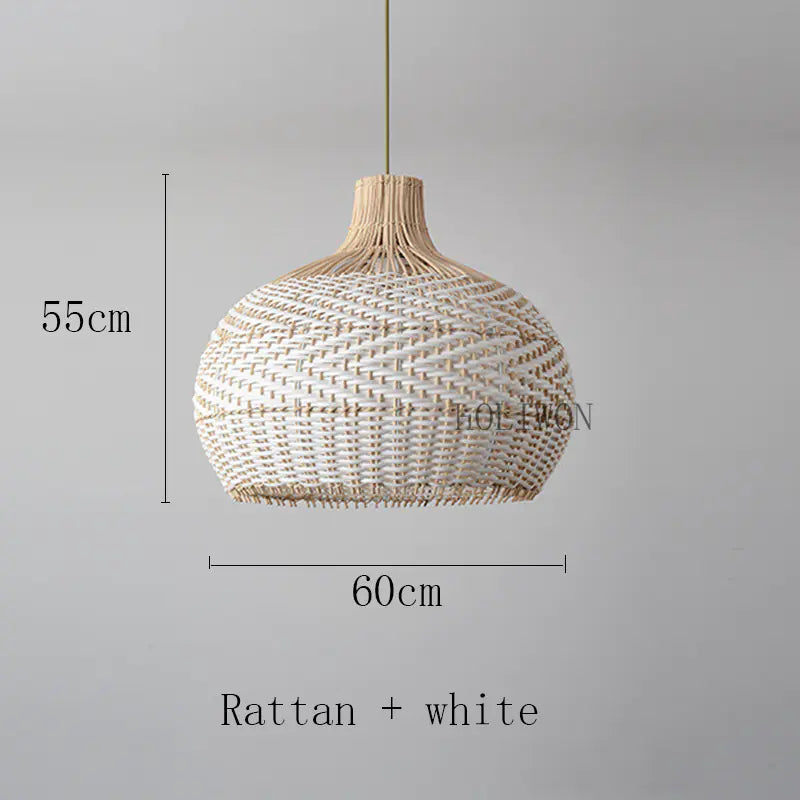 Vintage Rattan Pendant Lamp for Dining Room Decor