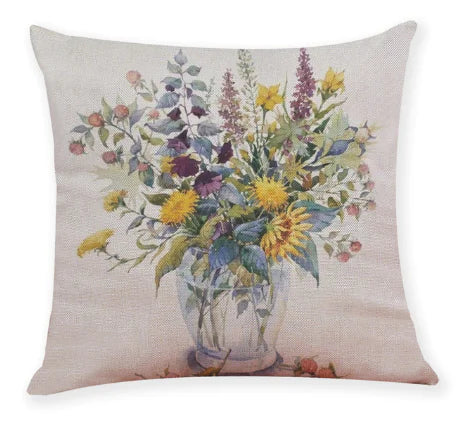 Floral Print Cushion Covers for Home Decoration
