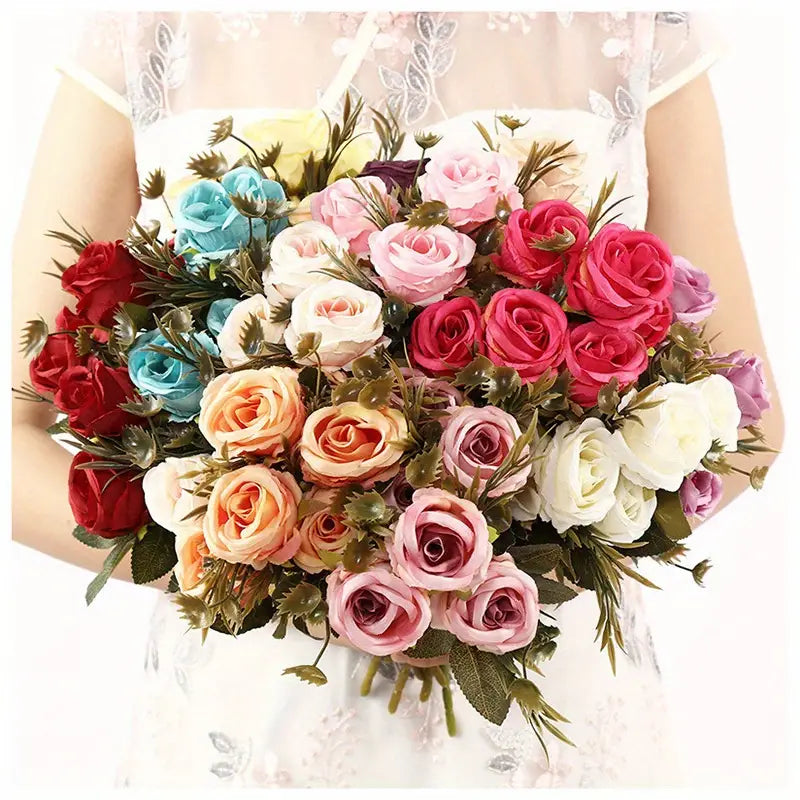 Artificial Rose Wedding Bouquet for Home Decoration