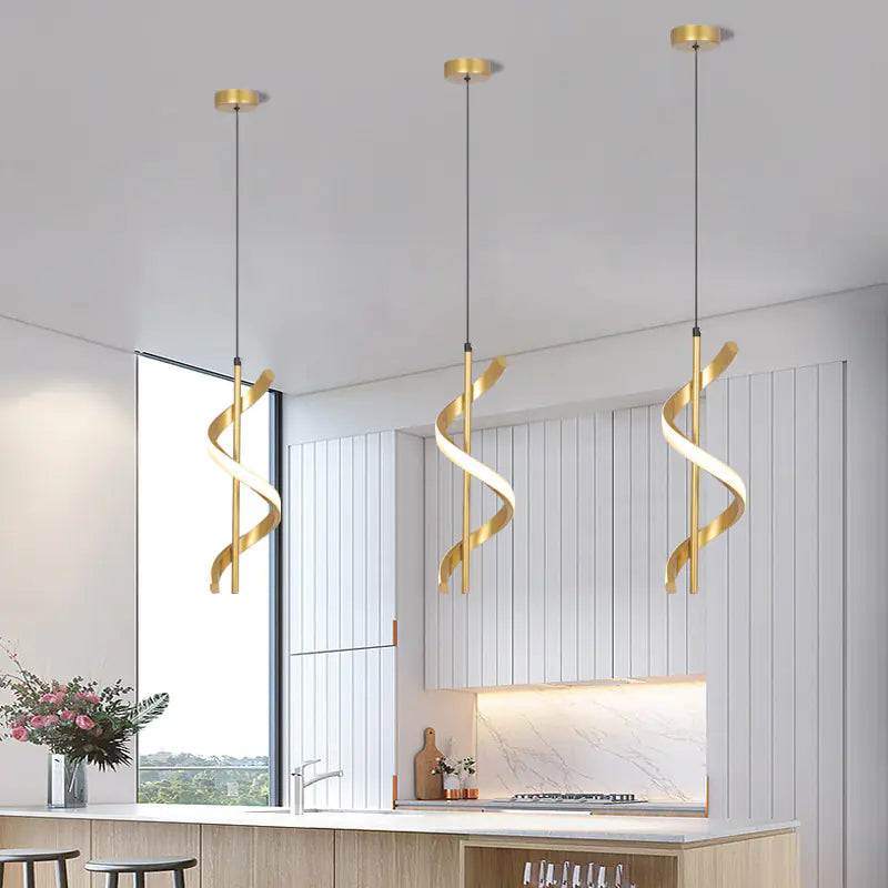Modern Spiral Pendant Light for Dining Room &amp; Bedroom
