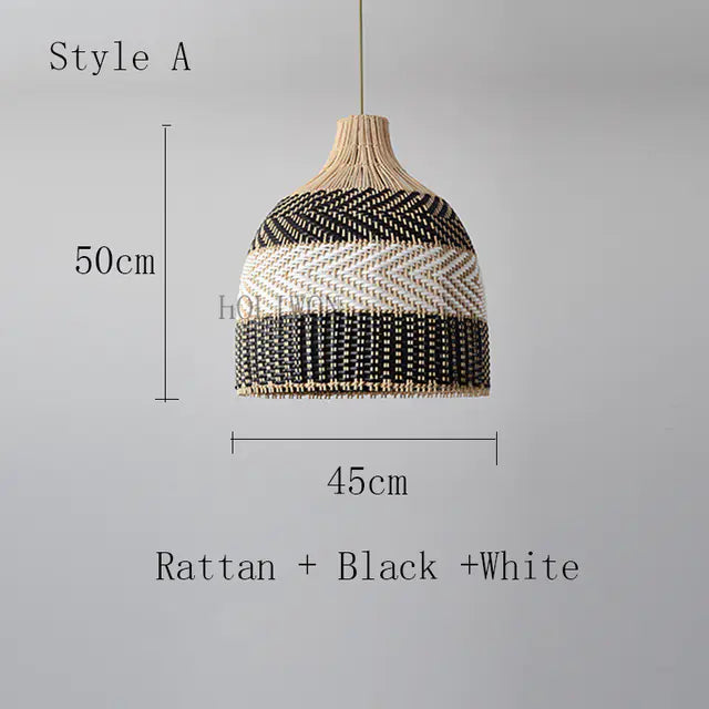 Vintage Rattan Pendant Lamp for Dining Room Decor