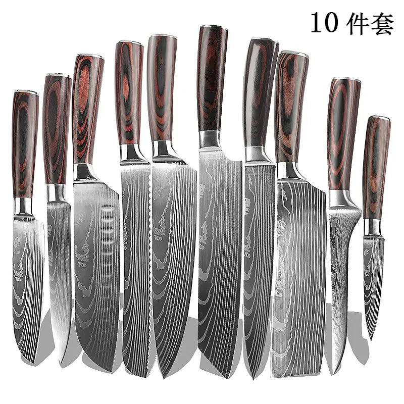 8-Piece Kitchen Knife Set with Colorful Handles