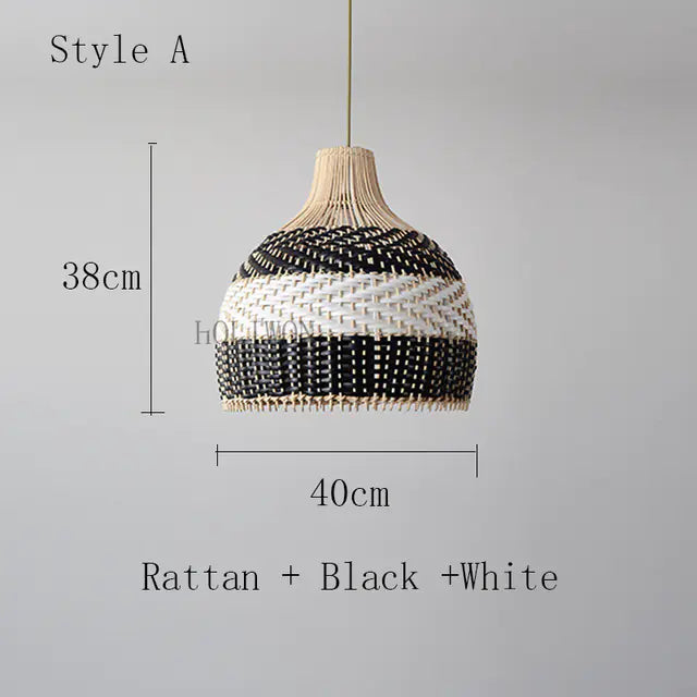 Vintage Rattan Pendant Lamp for Dining Room Decor