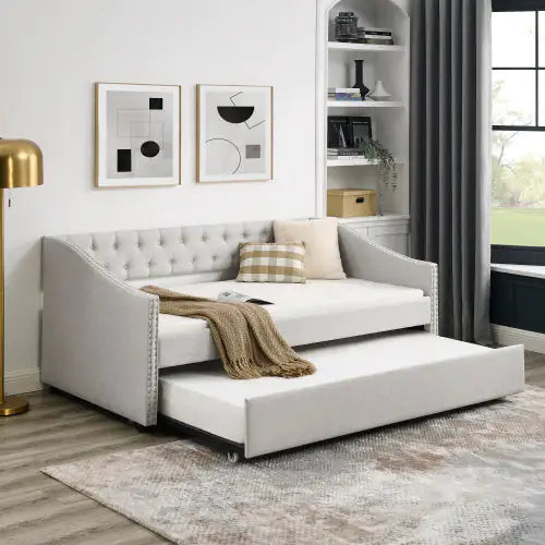 The Double Sofa Bed Has A Double Roller Upholstered Tufted Sofa Bed Unavailable Platforms- Temu