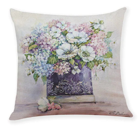 Floral Print Cushion Covers for Home Decoration