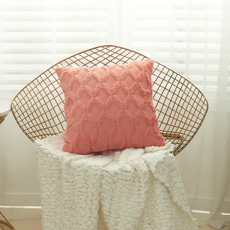Fur Pillow Cover for Sofa Decoration