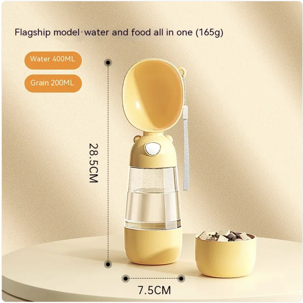 Portable Dog Water Bottle &amp; Feeder for Pets, Travel Water Dispenser and Bowl