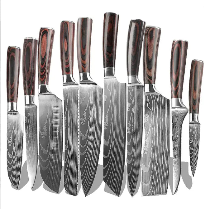 8-Piece Kitchen Knife Set with Colorful Handles
