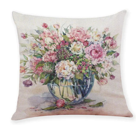Floral Print Cushion Covers for Home Decoration