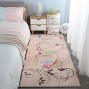 Modern Minimalist Faux Cashmere Bedroom Rug