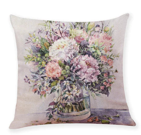 Floral Print Cushion Covers for Home Decoration