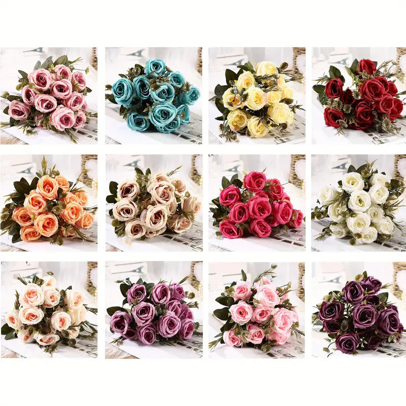 Artificial Rose Wedding Bouquet for Home Decoration