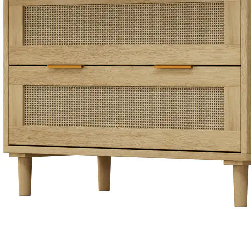 3 Drawers Rattan Storage Cabinet Rattan Drawers, Suitable For Bedroom, Living Room, Dining Room, Hallway