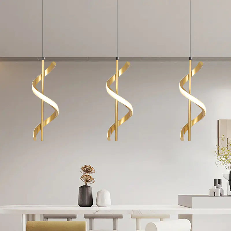 Modern Spiral Pendant Light for Dining Room &amp; Bedroom