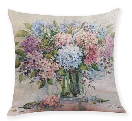 Floral Print Cushion Covers for Home Decoration